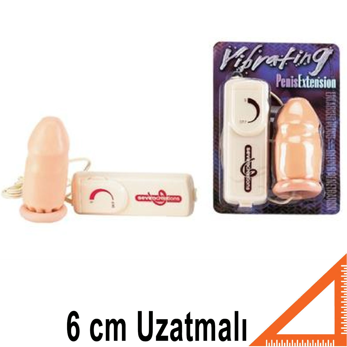 Vibrating Penis Extension Ten Rengi Titreimli 6 cm Uzatmal Prezervatif AL-41-1720-03