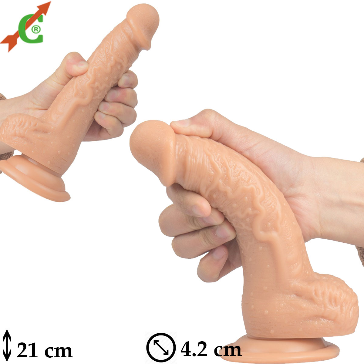 Naked Vibes 21 cm Realistik Penis Titreimli Vantuzlu Bklebilir C-7258
