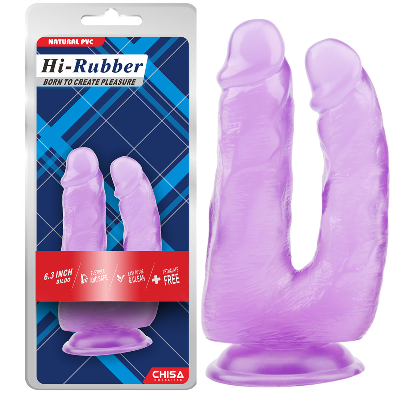 Hi-Rubber Mor Jel 18 cm Boy 3.5 cm ap Vantuzlu atal Penis C-CH7305