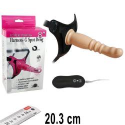 Harness G-Spot Dong 20.3 cm Boy 10 Titreim Mod Klitoris Zevklendiricili Takma Penis AL-92003-1