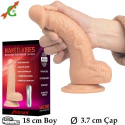 Naked Vibes 18 cm Realistik Penis Titreimli Vantuzlu Bklebilir C-7257