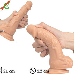 Naked Vibes 21 cm Realistik Penis Titresimli Vantuzlu Bklebilir C-7258