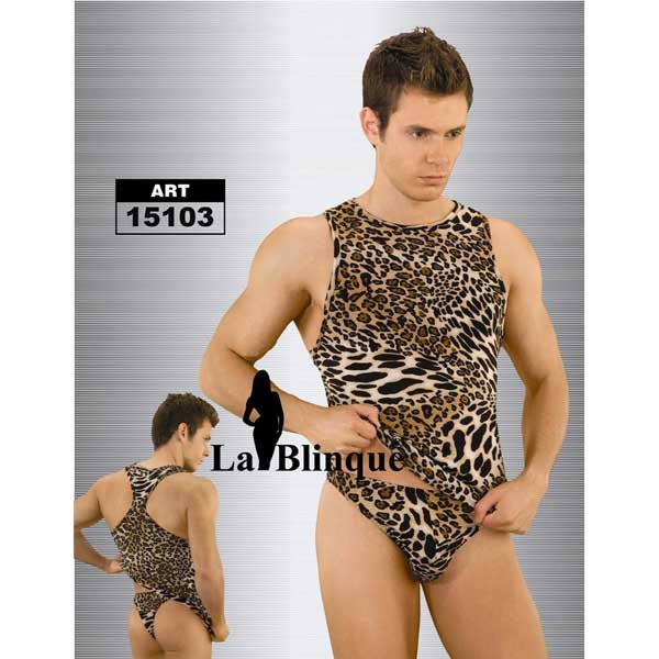 Leopar Desenli Yzc Atlet ve Tanga Seksi Erkek amasir Takimi ART-15103