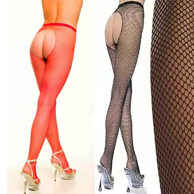 Kalçası ve Ağı Açık Fileli Seks Fantezileri İçin Kadın Erotik Külotlu Çorap Modeli - Renk Seçenekli ART-903