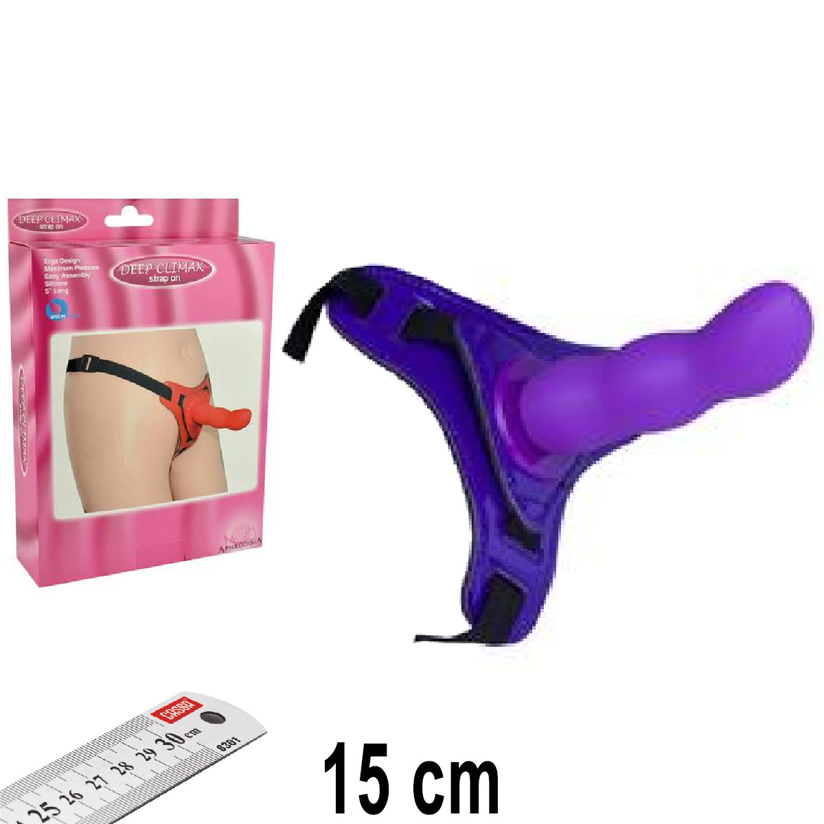 Deep Climax Strapon Mavi Renk 15 cm Boy 3 cm ap Yumuak Uyarc Yzeyli Protez Penis AL-92002-Mavi