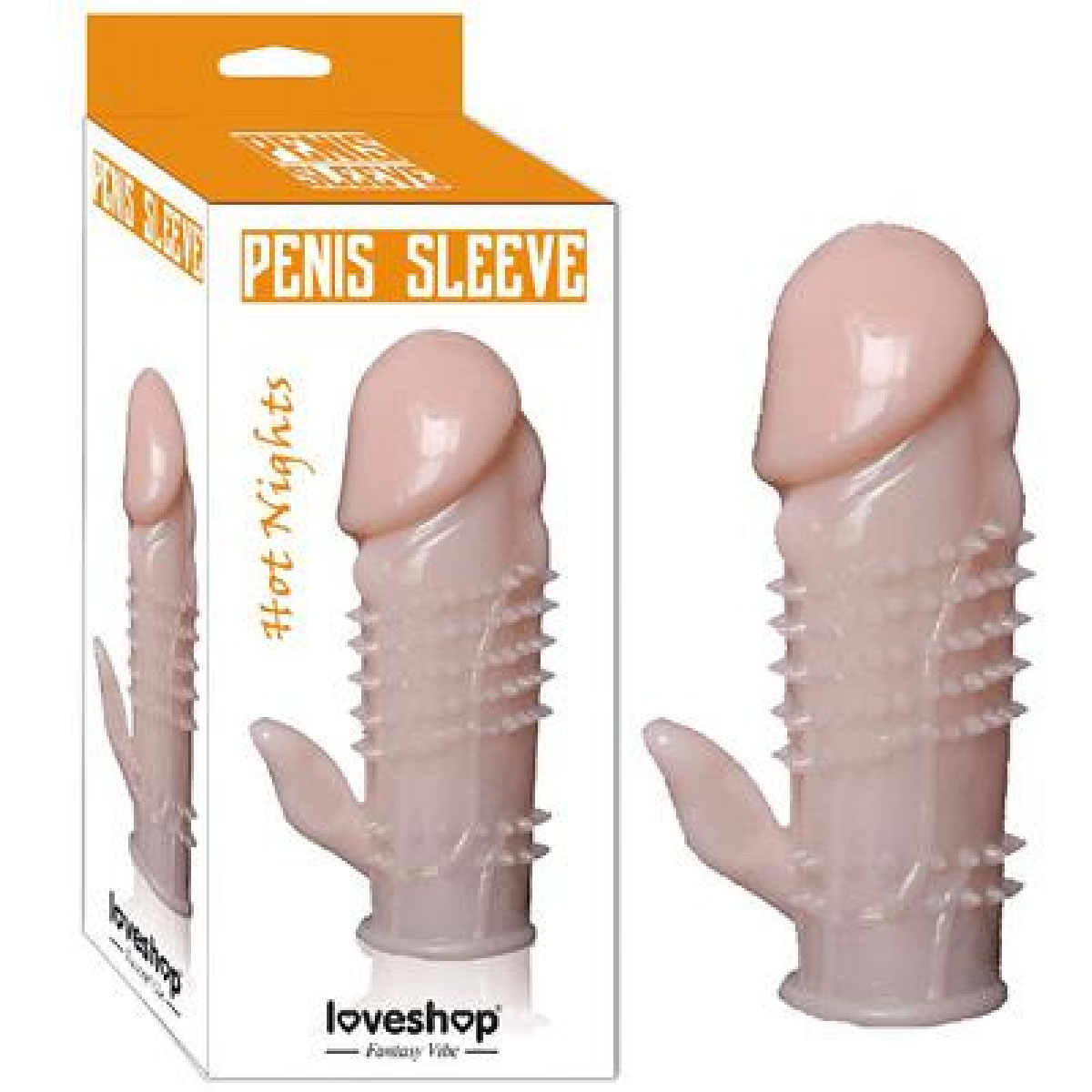 Hot Nights Penis Sleeve Klitoris Uyarıcılı Ten Rengi Penis Kılıfı AL-0062B
