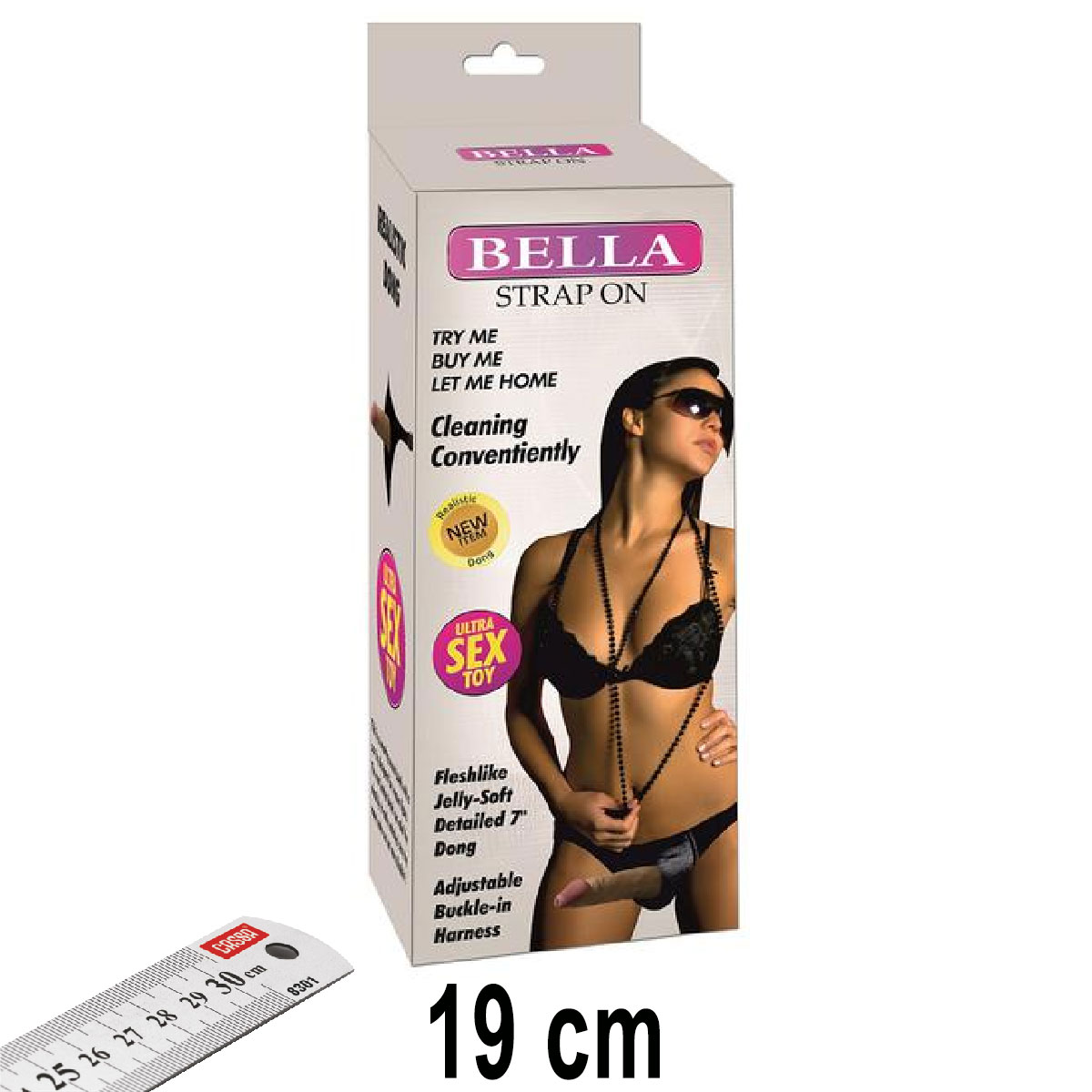 Bella Strapon 19 cm Boy 3 cm Çap Uyarıcı Yüzeyli Realistik Protez Penis AL-3027-1