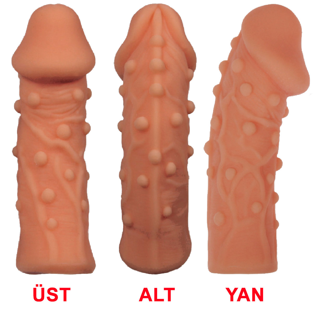 Cock Sleeve Zevklendirici Yumuak Boncuk Gvdeli Realistik Et Dokusunda Penis Klf AL-ES-006