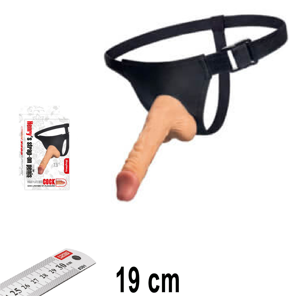 Henry's Strapon 19 cm Boy Ten Rengi Damarli Ii Dolu Realistik Belden Baglamali Takma Penis AL-LS-036-BLS