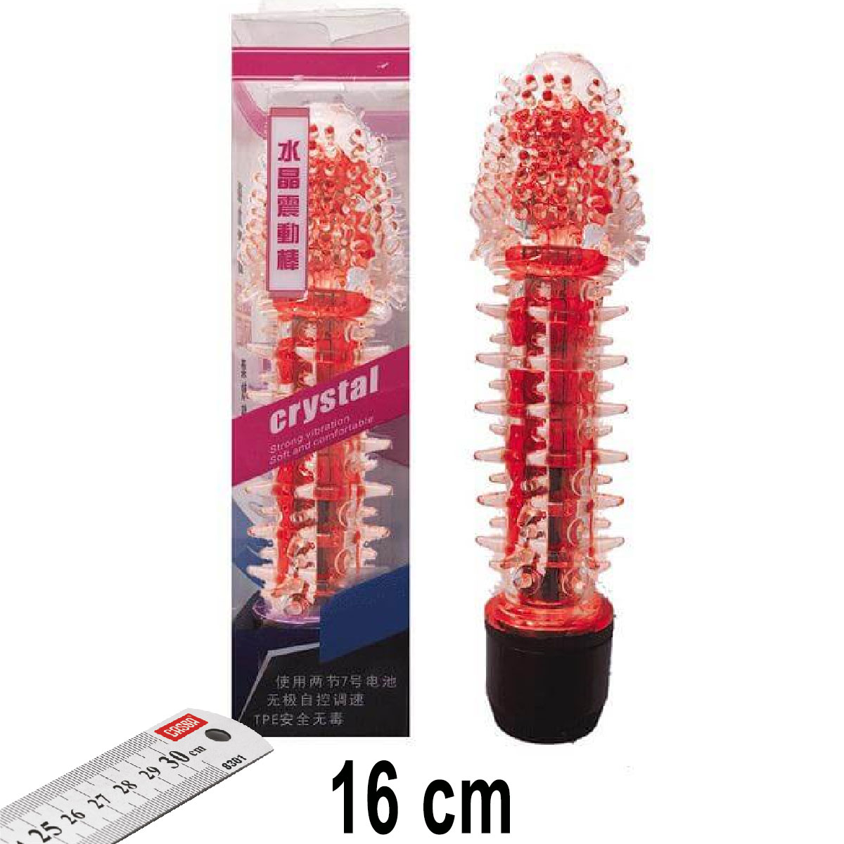 Crystal 16 cm Boy Vibratr ve Kilif Seti AL-Q029-1