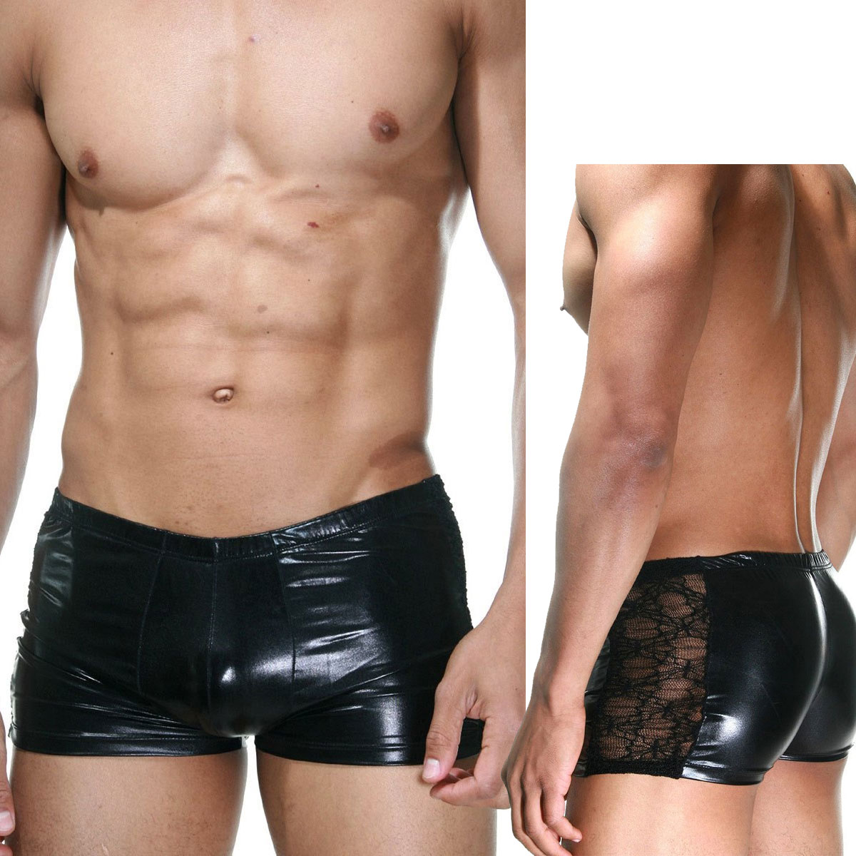 Yanlari Dantelli Tlden Fantezi Deri Erkek Boxer ART-15296