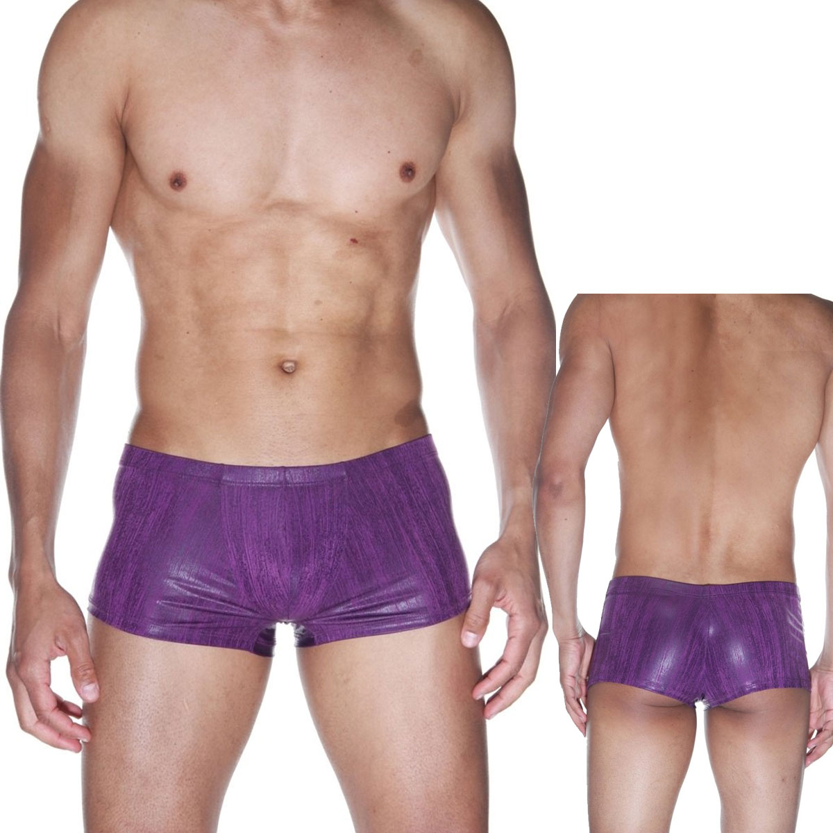 Deri Grnml Mor Lak Kumastan Fantezi Erkek Boxer ART-15540