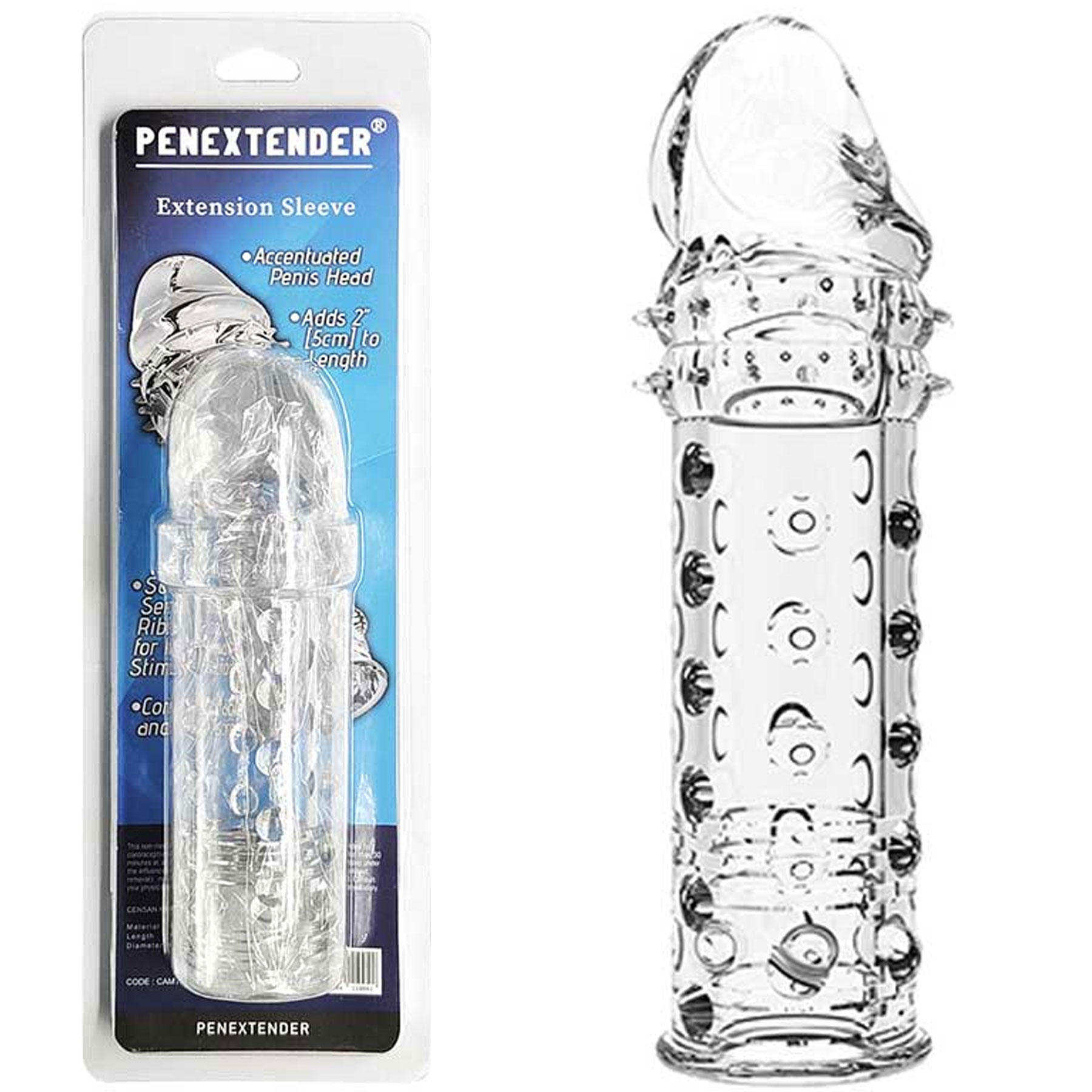 5 cm Uzatmali Tirtikli Saydam Penis Kilifi 16.3 cm C-0085