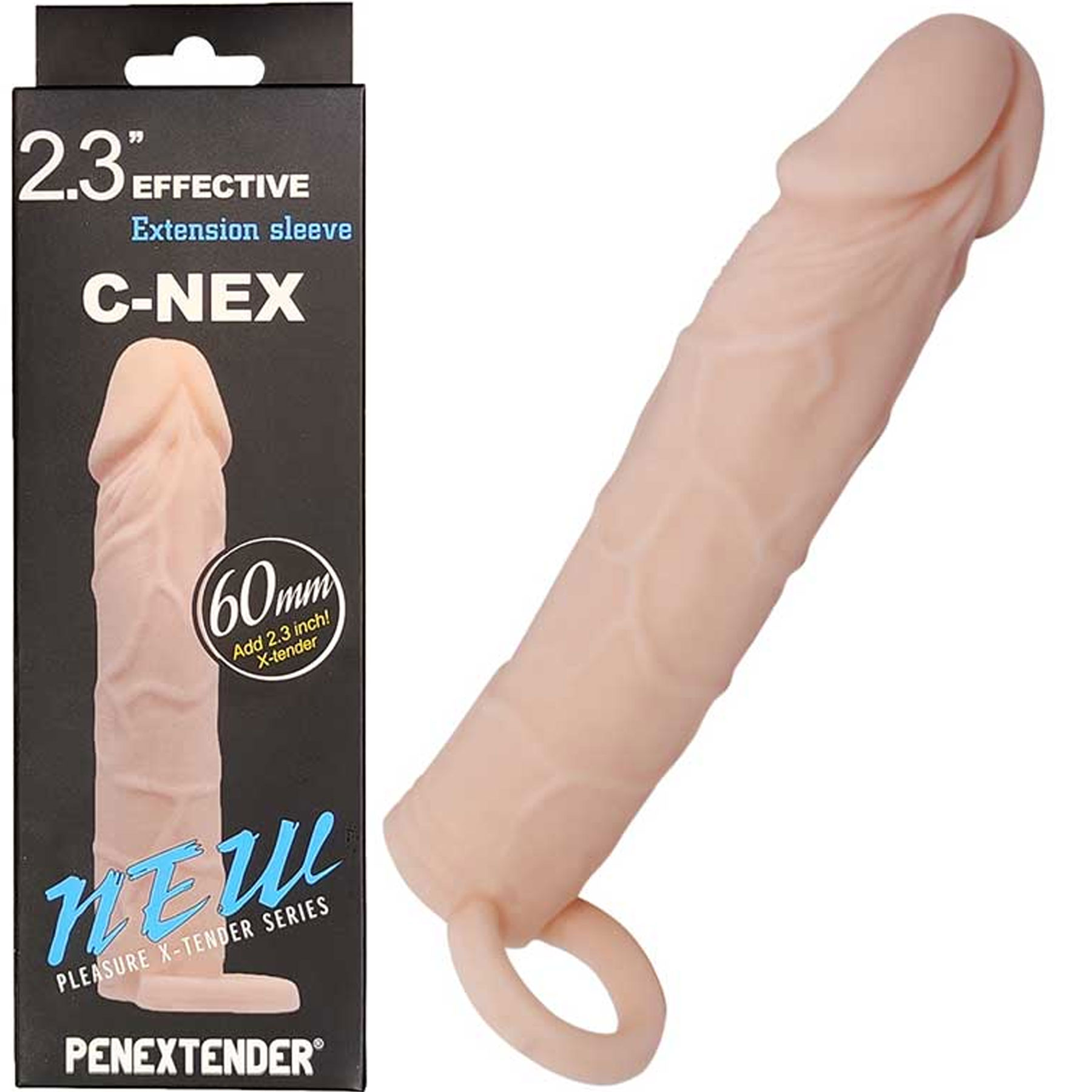 6 cm Uzatmali 17.5 cm Boyunda Realistik Dokulu Penis Kilifi C-0087