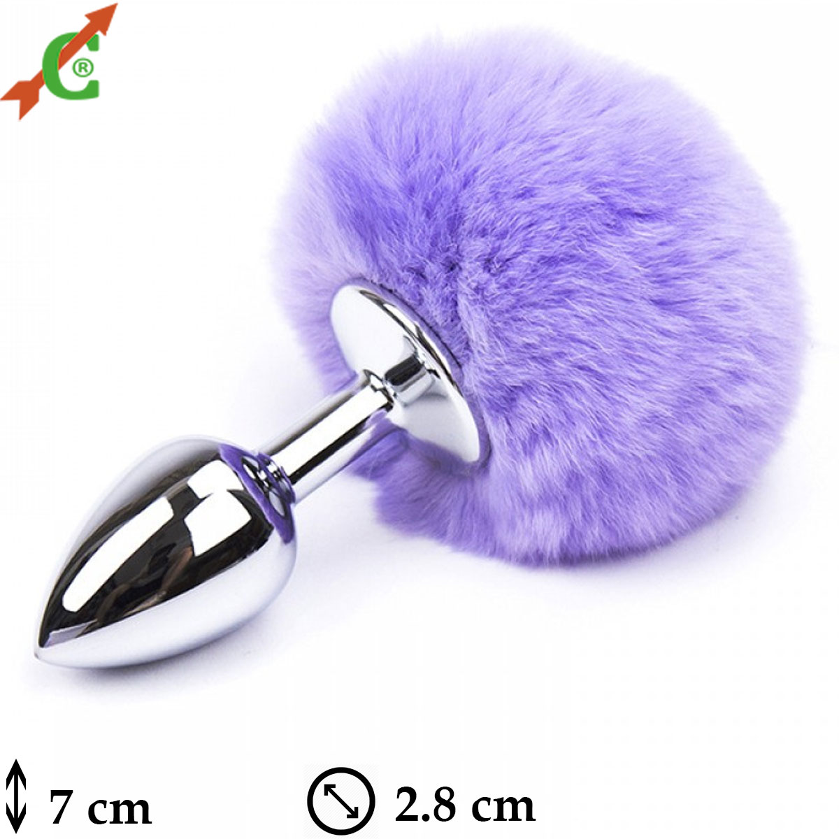 Rearplugs Mor Renk Ponponlu Paslanmaz elikten Anal Tika C-3087M