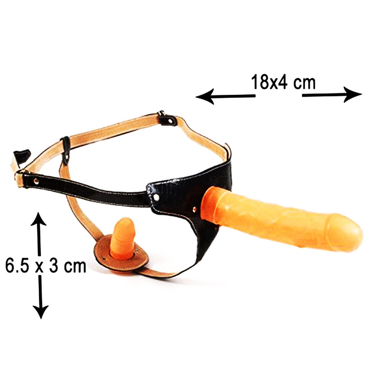 18 cm BoyX4cm ap 6.5cm BoyX3cm ap ift Tarafli Belden Baglamali Protez Penis C-7178