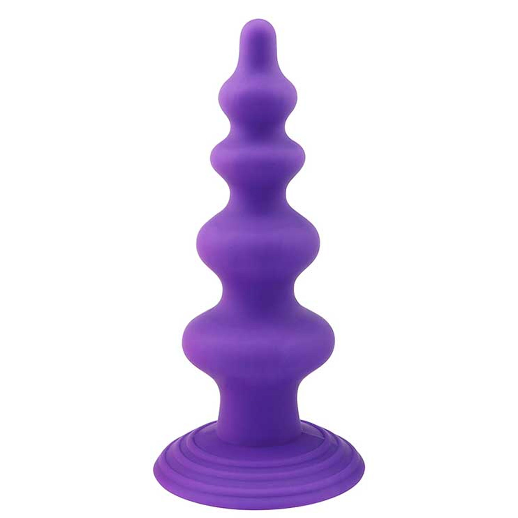 Vantuzlu Bogumlu 11 cm Boyunda Mor Silikon Anal Plug | C-7383