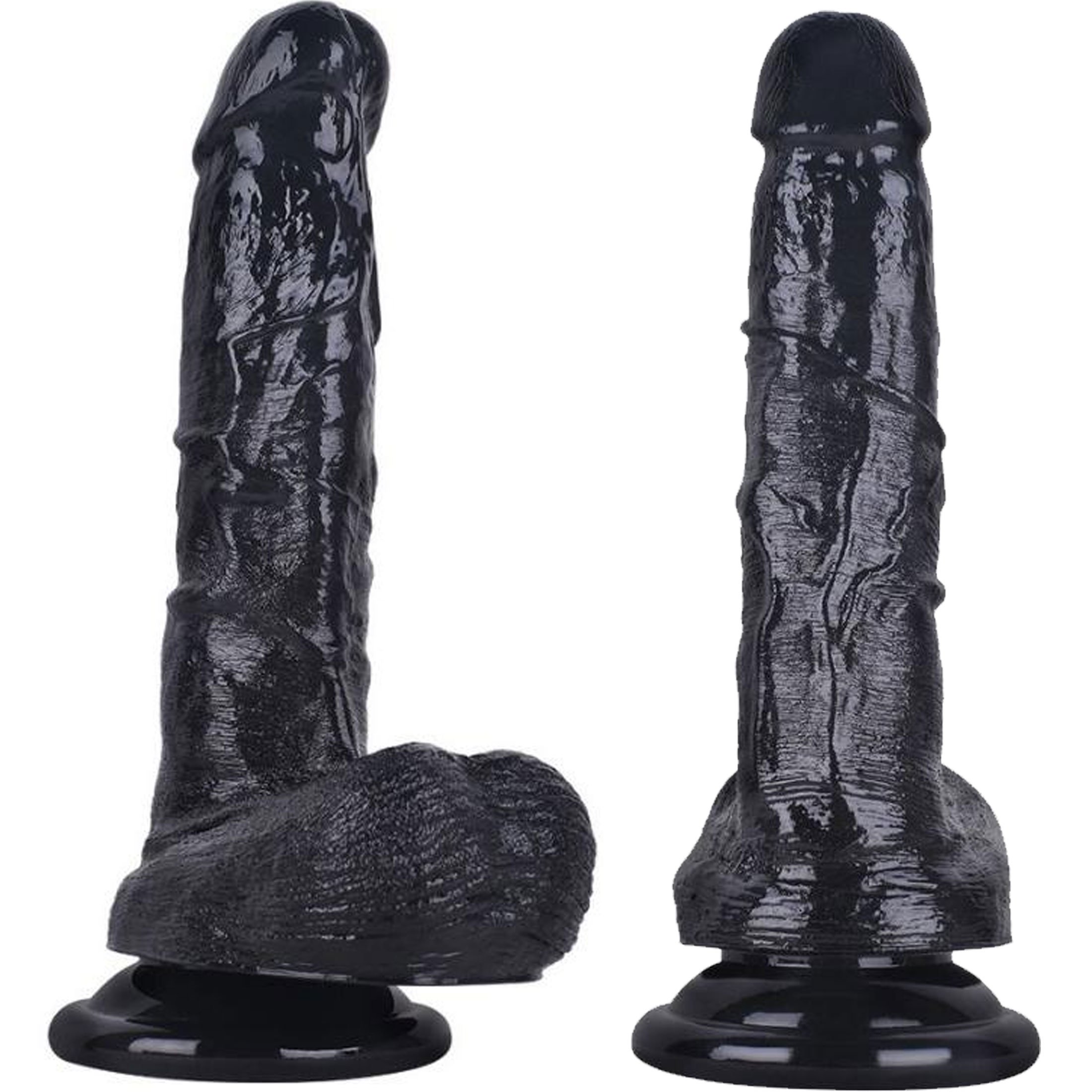 20.5 cm Boy 4.5 cm ap Vantuzlu Tasakli Realistik Koyu Siyah Afrikali Penisi C-7764S