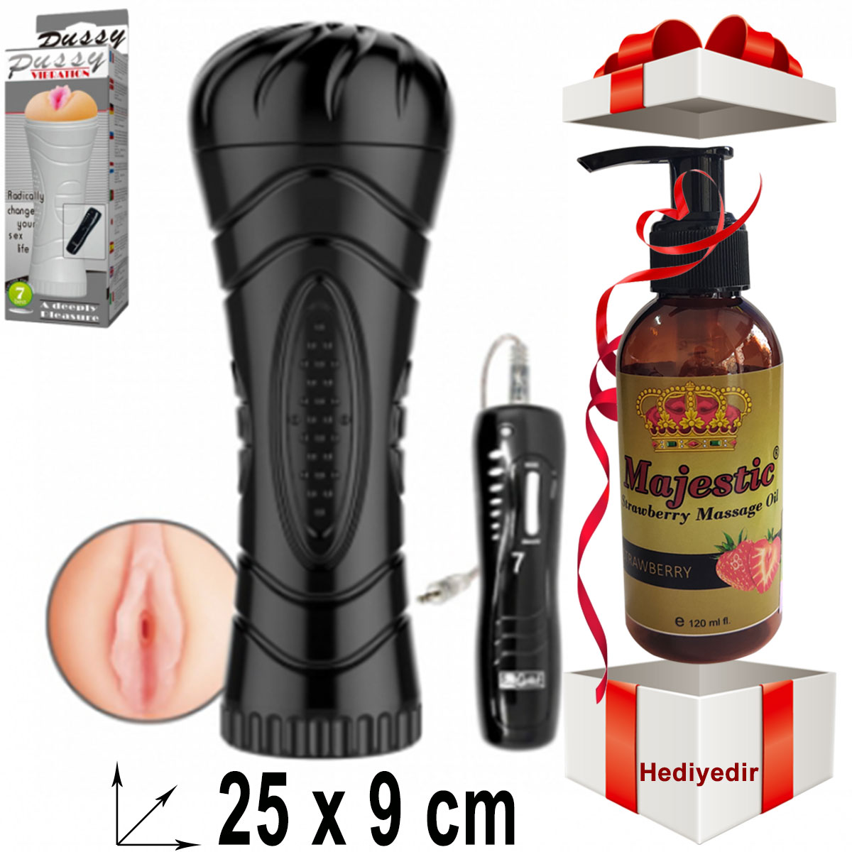 Pussy Vibration Gizli Kutuda 7 Hzl Titreimli Suni Vajina C-8078