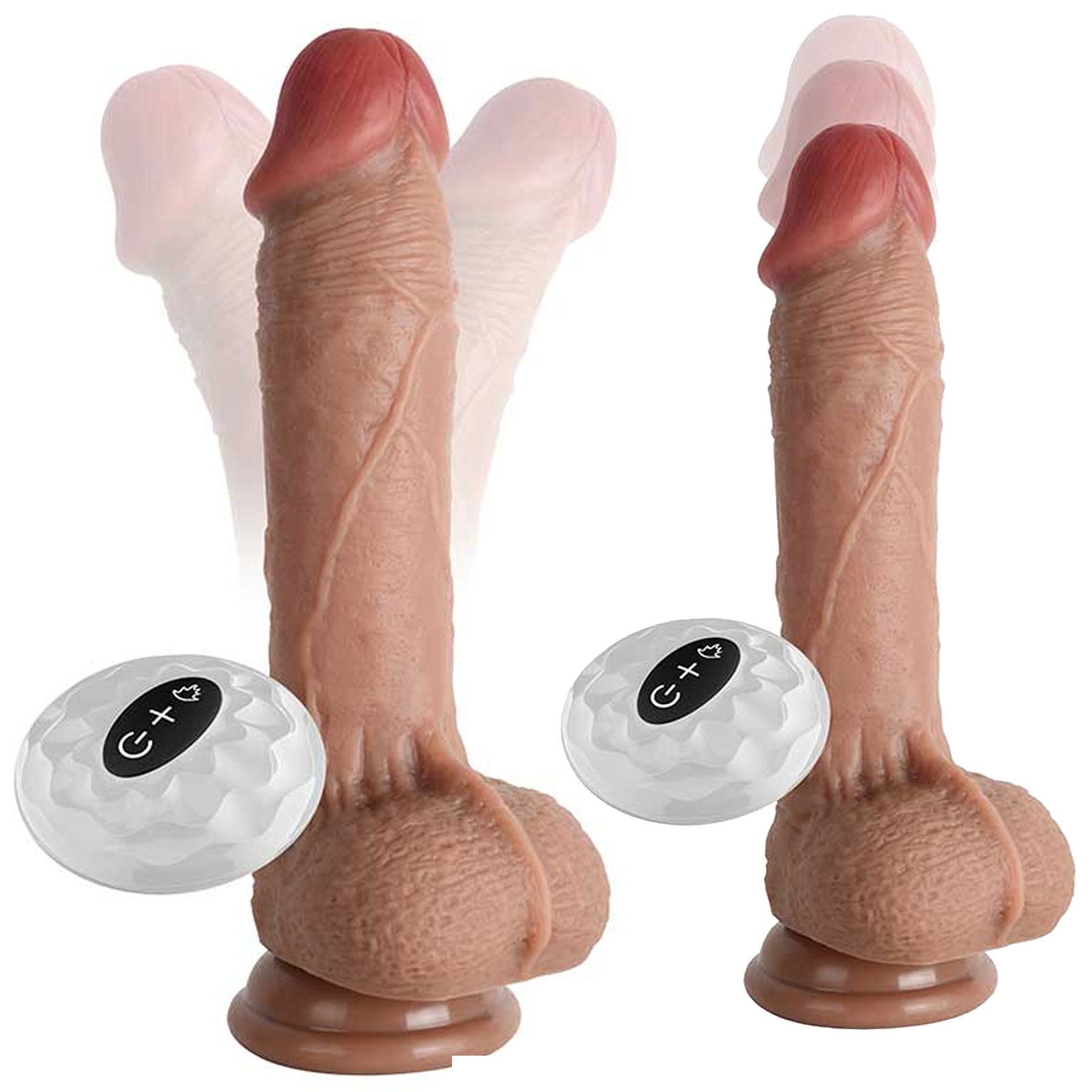 Ileri Geri Oynar Basli Isiticili Sarjli Kikirdakli 21 cm Realistik Penis 4.2 cm ap C-CAMSI2