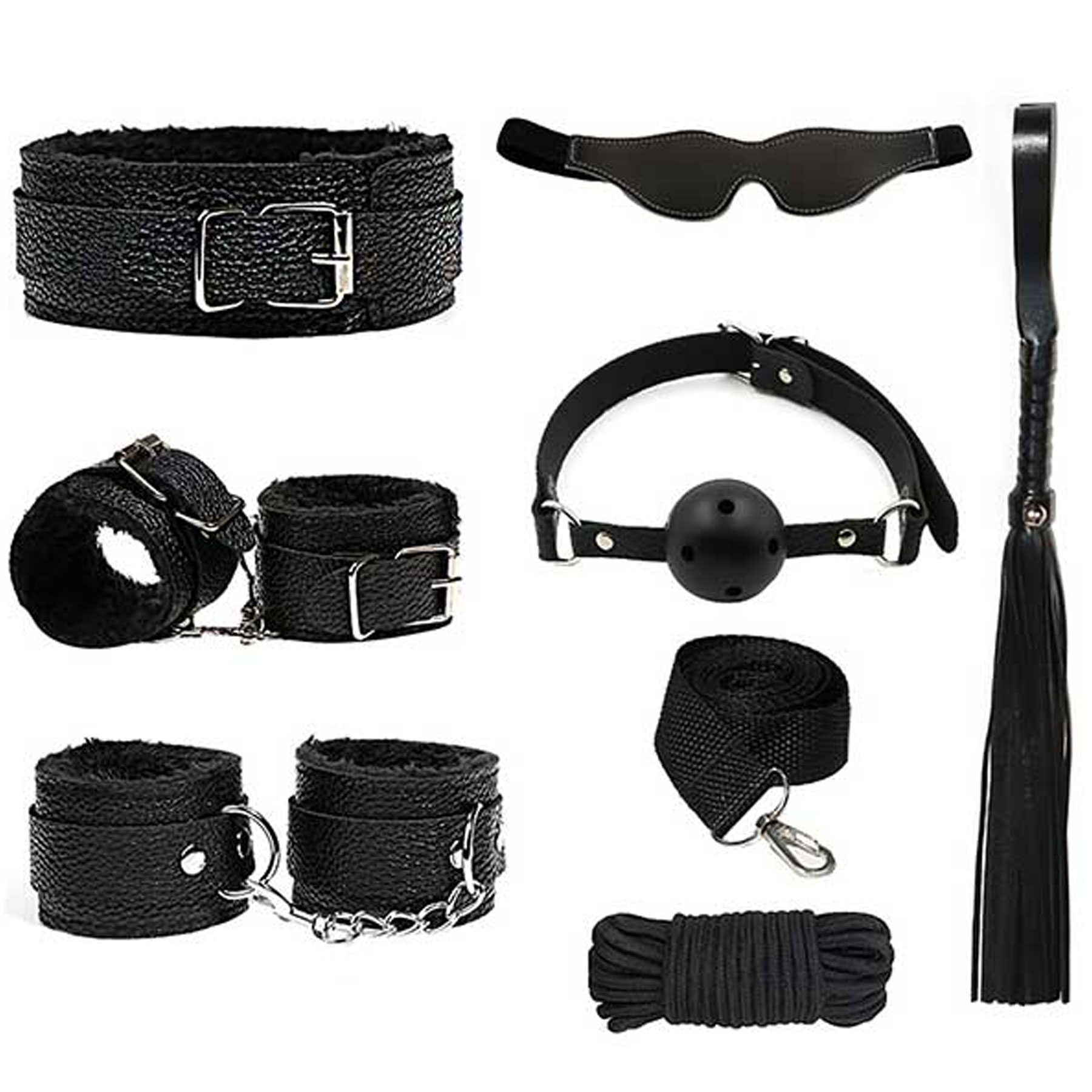7 Para Siyah Renk Bdsm Fetis Set C-CAMSMS2