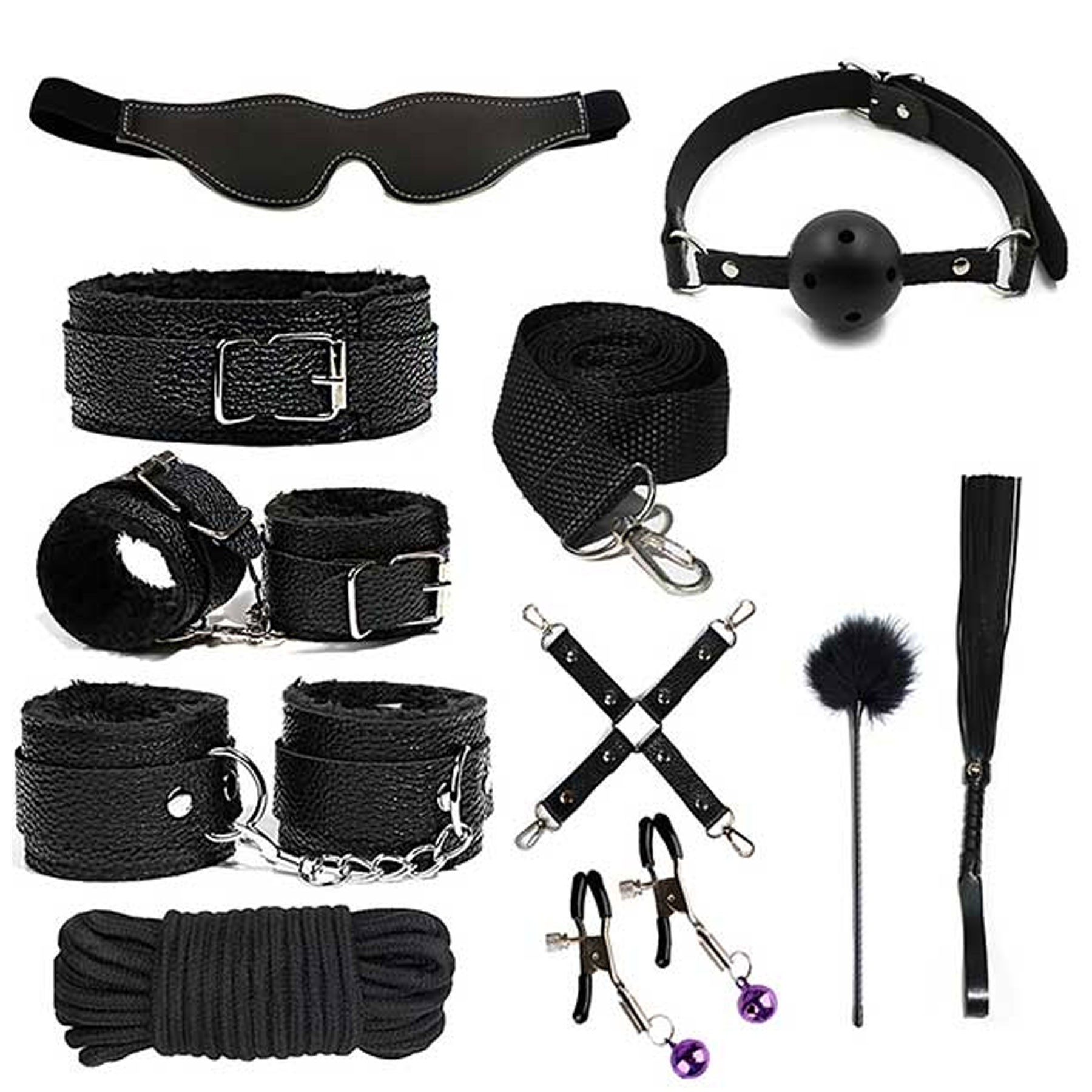 10 Para Siyah Renk Bdsm Fetis Set C-CAMSMS5