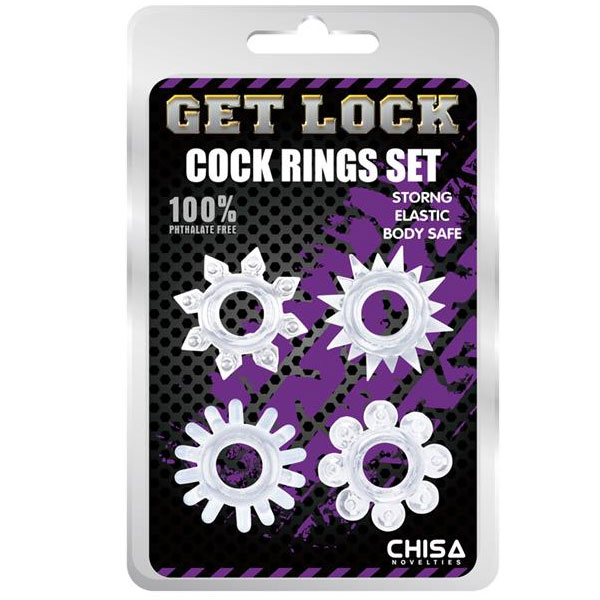 Tirtikli Penis Halka Seti 4 Adet Farkli Tipte - Get Lock C-CH0044