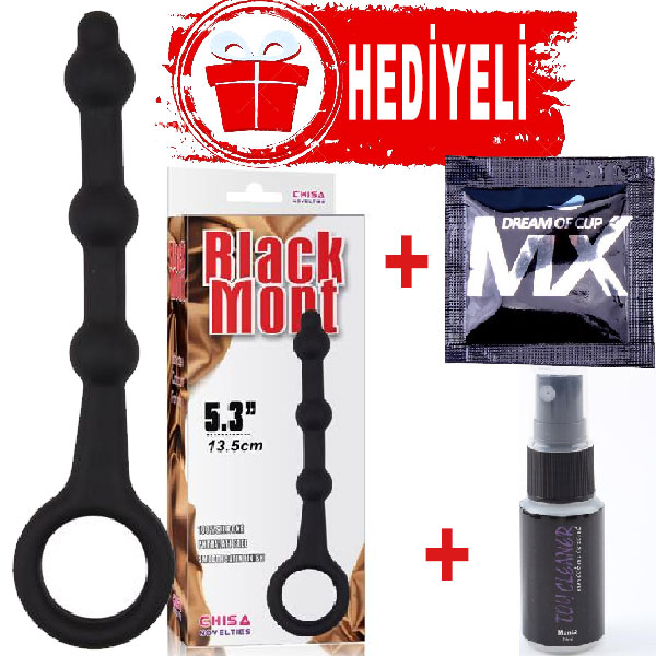17.9 cm Bogumlu Anal Top - Siyah Renk - Black Mont C-CH3036