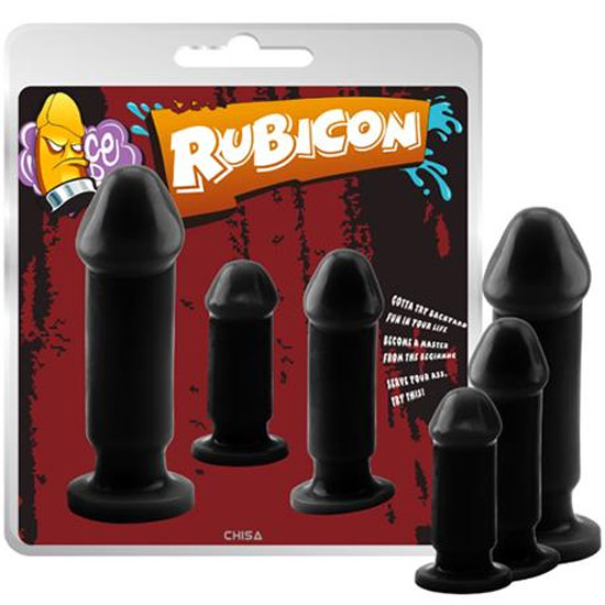 Rubicon 3 Farklı Boy ve Kalınlıkta Siyah Anal Tıkaç Seti C-CH3055
