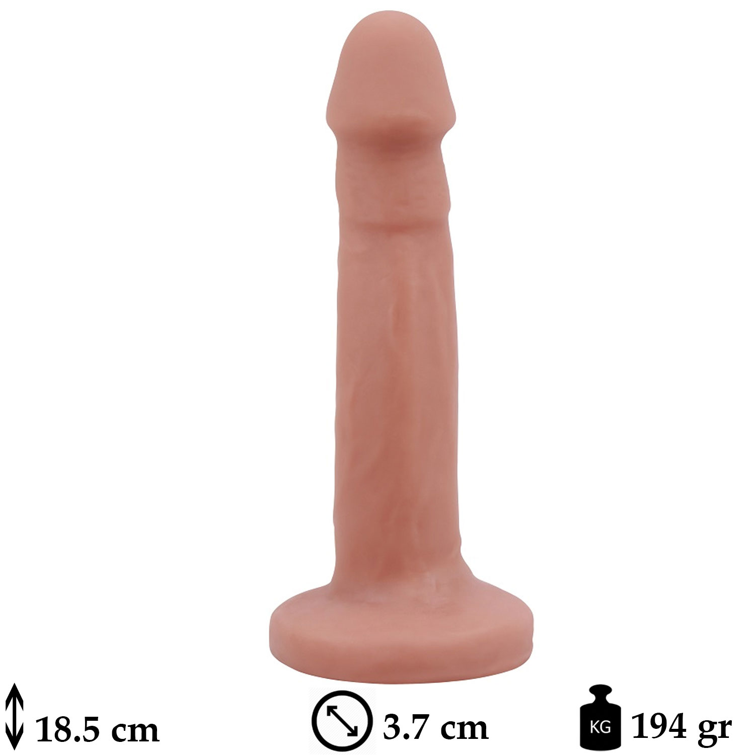 18.5 cm Boy 3.7 cm ap Gereki ift Katmanli Et Dokulu Suni Penis C-CH7293