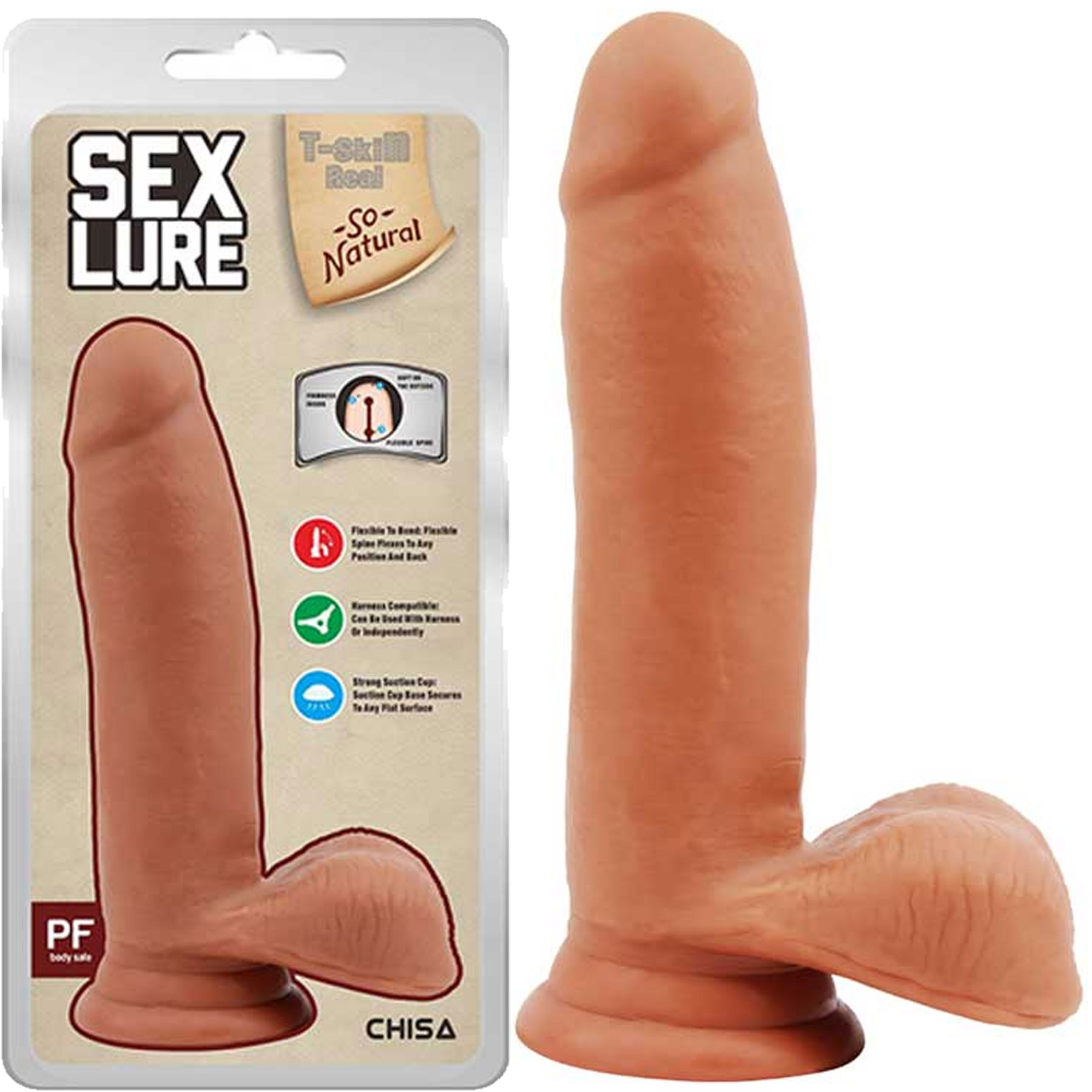 Kikirdakli ift Katmanli Bklebilir 3.8 cm ap 17.5 cm Boy Realistik Dildo C-CH7294