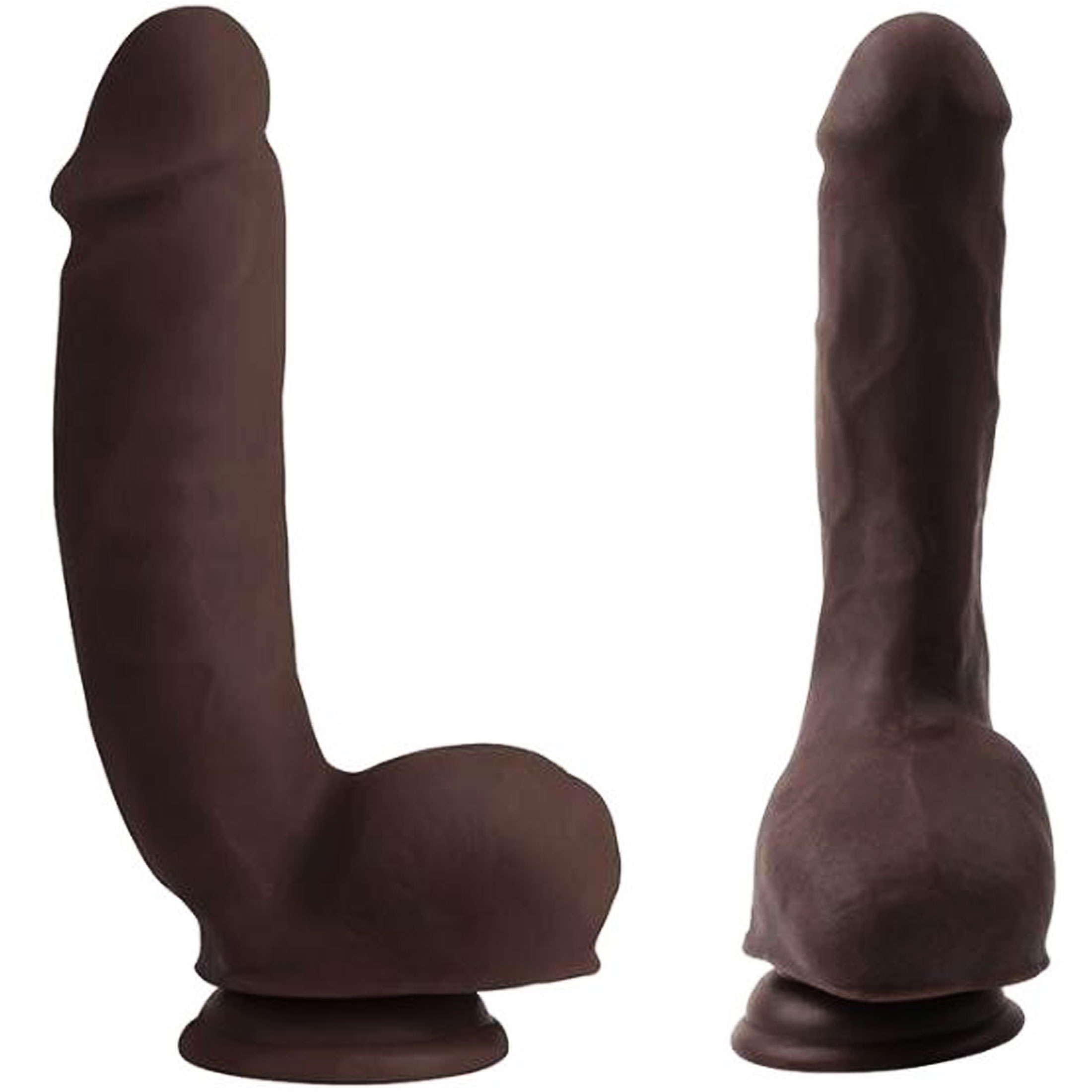 ok Gereki i Kkrdakl Byk Kaln Zenci Penisi 21 cm Boy 4.5 cm ap Testisli Vantuzlu Realistik Siyah Dildo C-CH7810