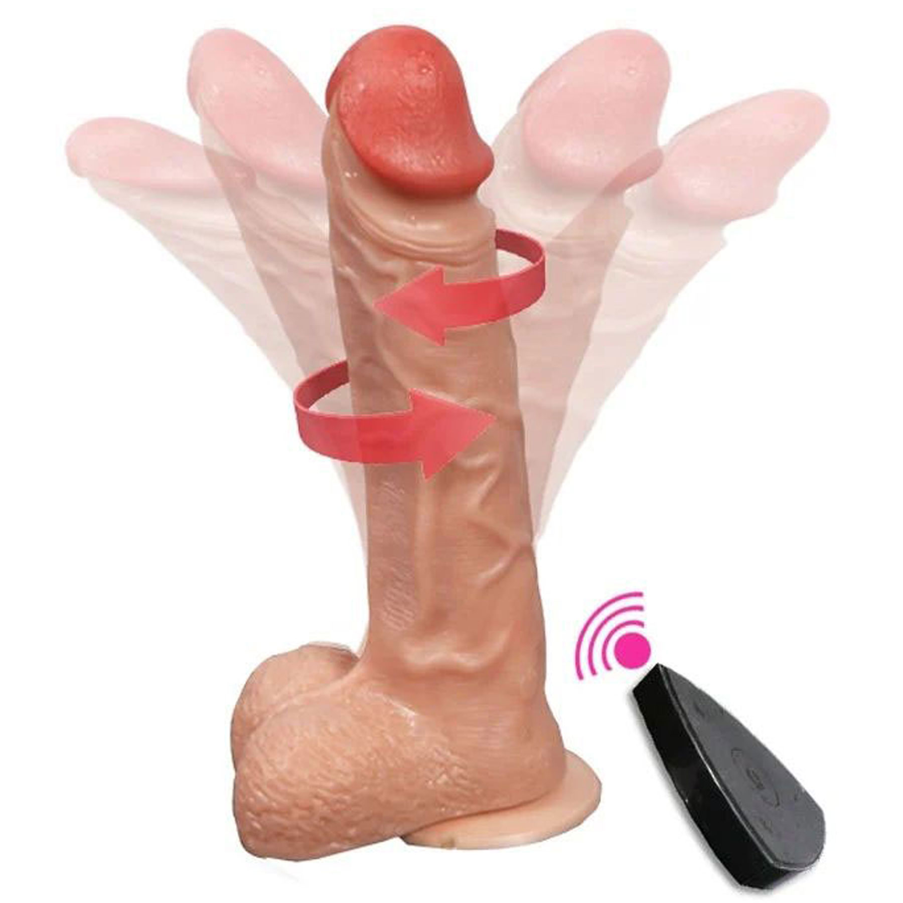 Bronte 20.5 cm Wirelles Kontroll arjl Oynar Bal Realistik Dildo 4 cm ap C-CSQT10008