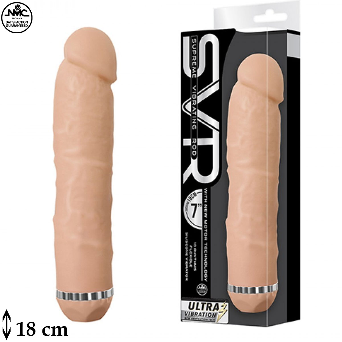 SVR Ultra 18 cm Boy 10x Titreşimli Su Geçirmez Bükülebilir G Uyarıcı Realistik Penis C-N7135