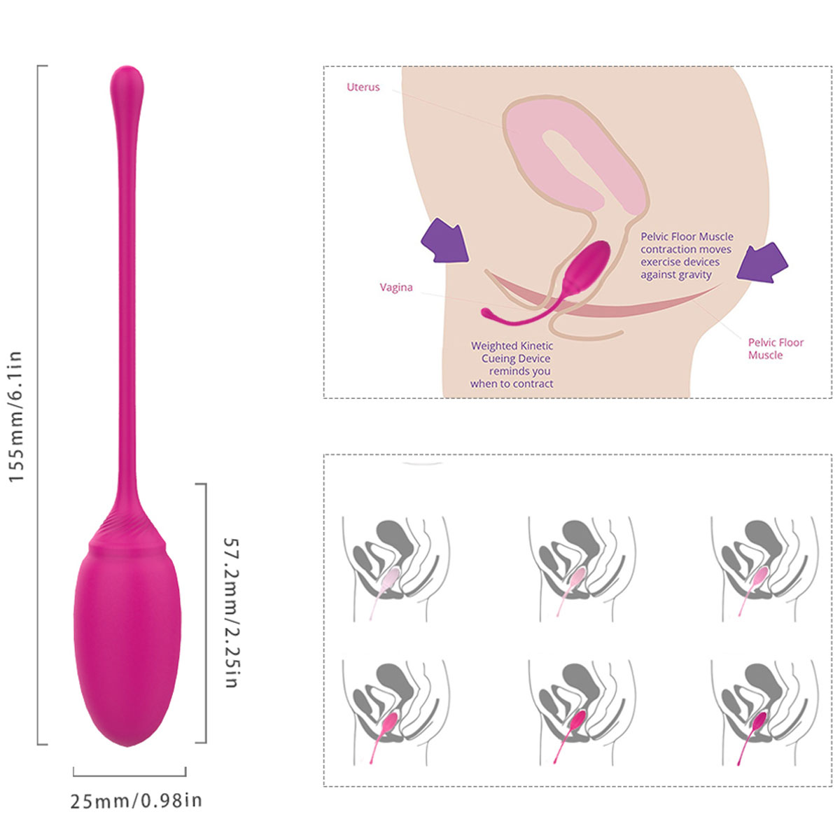 Rose Vajina Kegel Egzersiz Topu 6 Adet C-S0094