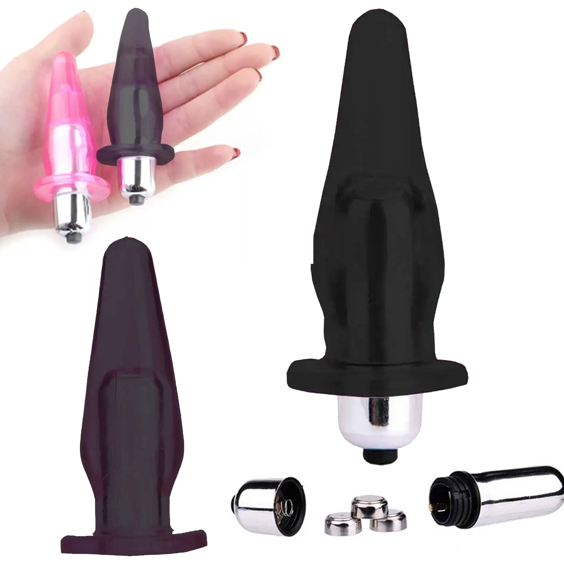 Titresimi ikartilabilir Siyah Anal Plug HPR-41002