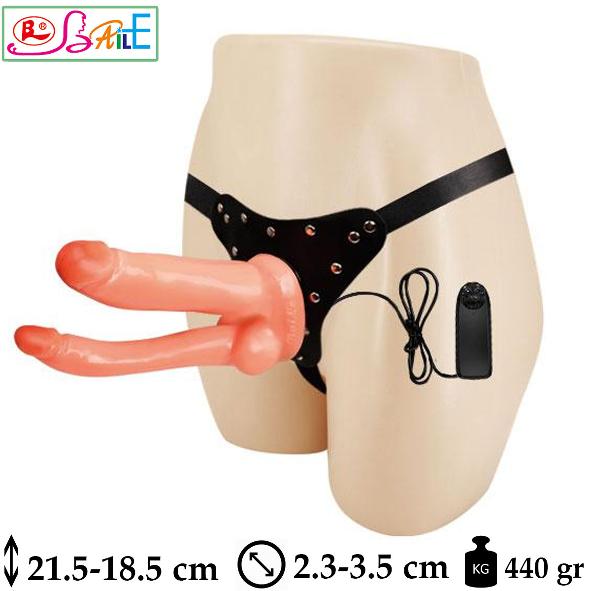 Jessica Strapon Titreimli 21.5 cm-18.5 cm Boy 2.3cm-3.5 cm ap Belden Balamal atal Penis L-B1048