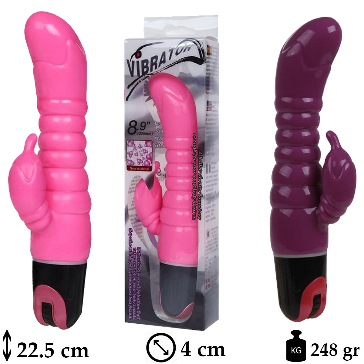 Dolphin Vibrator Yunus sekilli Klitoris Uyaricili 22.5 cm Jel Vibratr L-B1054