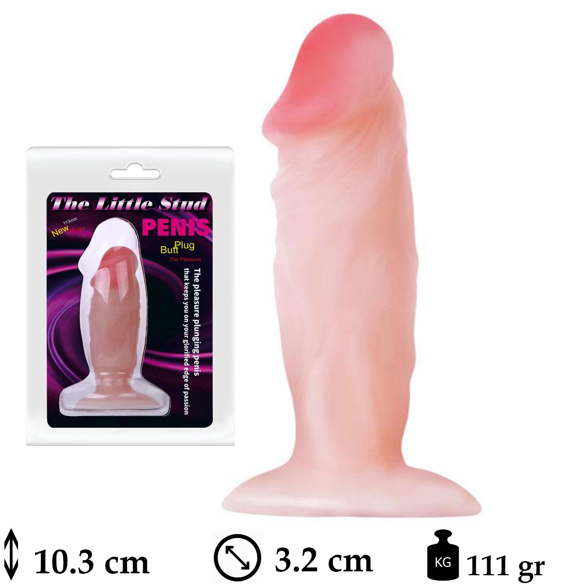 The Little Stud Penis Plug Butt 10.3 cm Boy 3.2 cm Çap Anal Tıkaç L-B1113