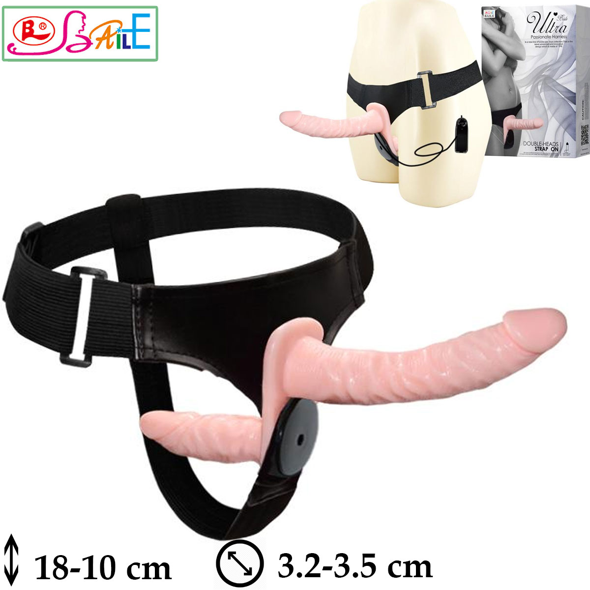 Duble Heads Strapon Iki Penisli Belden Baglamali Takma Penis L-B1213