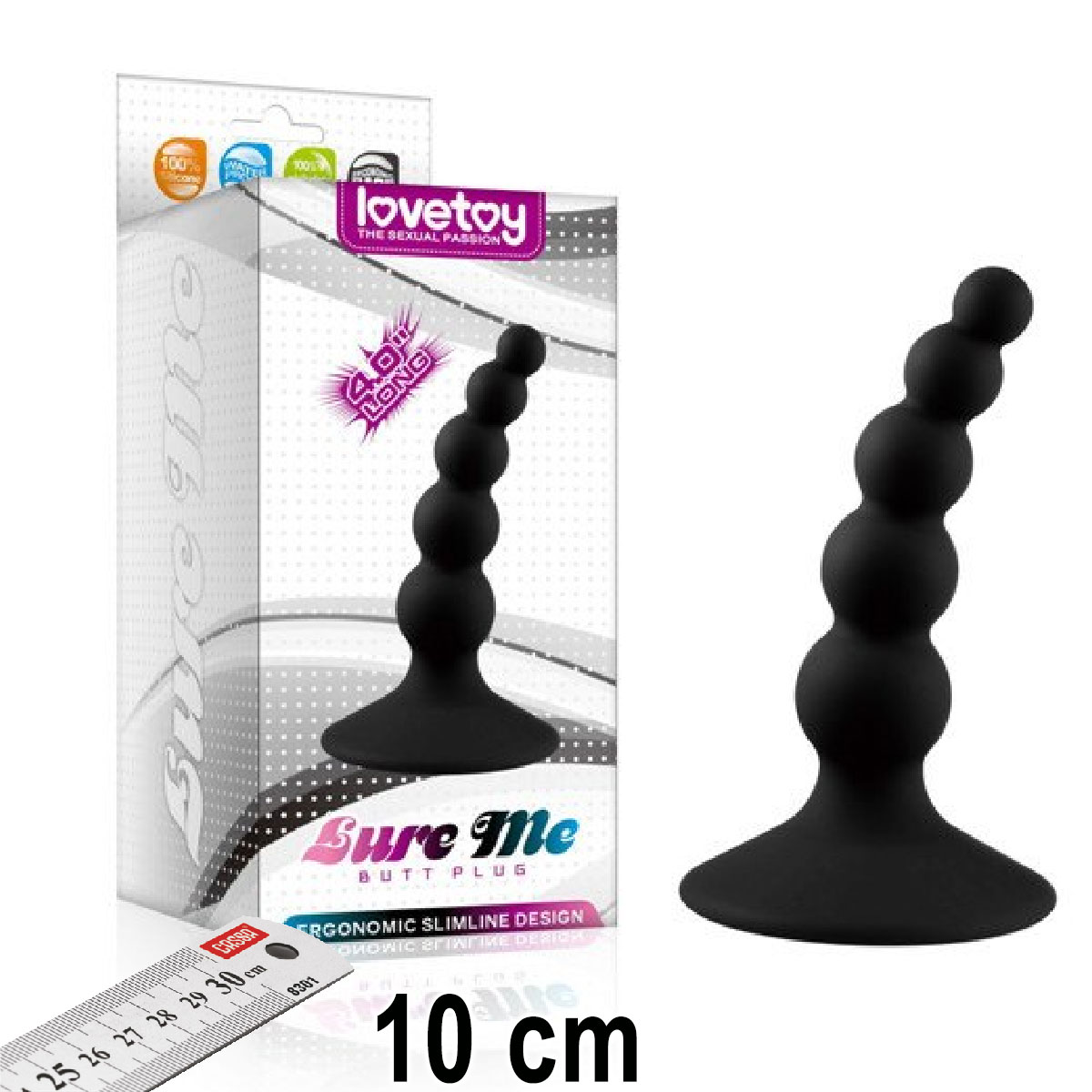Lure Me Butt Plug 10 cm Boy Ergonomik Vantuzlu Bogumlu Anal Tipa L- LT1023