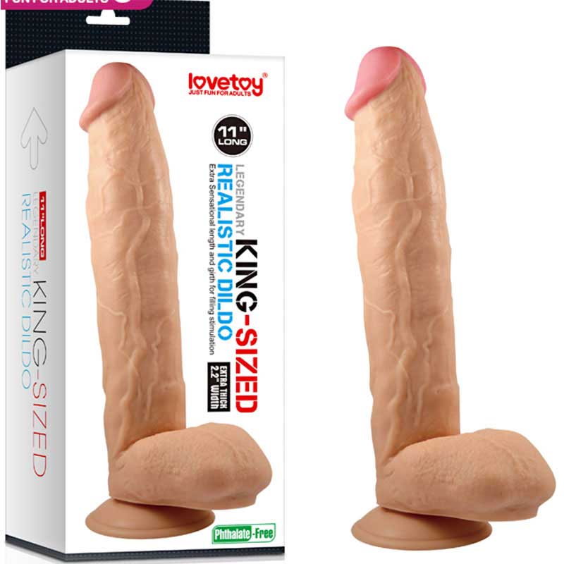 31,5 cm Boy 5,6 cm Çap Testisli Vantuzlu Kalın Damarlı Realistik Penis L-LV2208