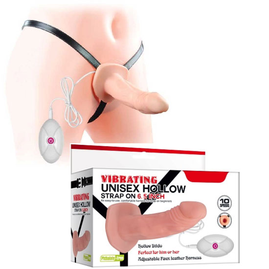 Unisex Strap-On 16.5 cm Boy Titresimli Belden Baglamali Protez Penis L-LV3002