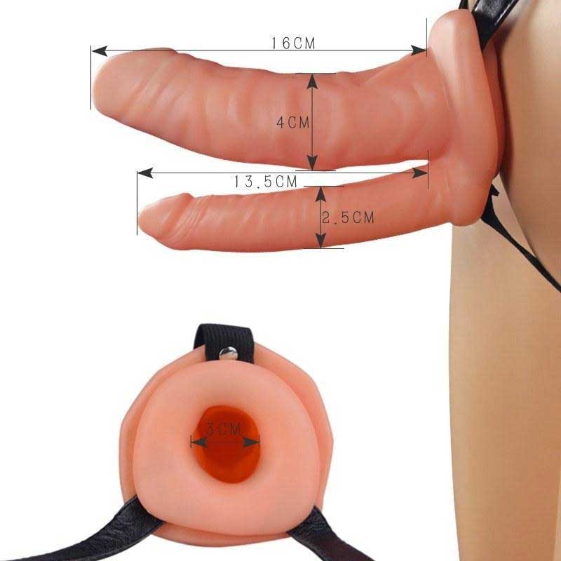 İki Penisli İçi Boş Titreşimli Realistik Protez Penis L-LV3004