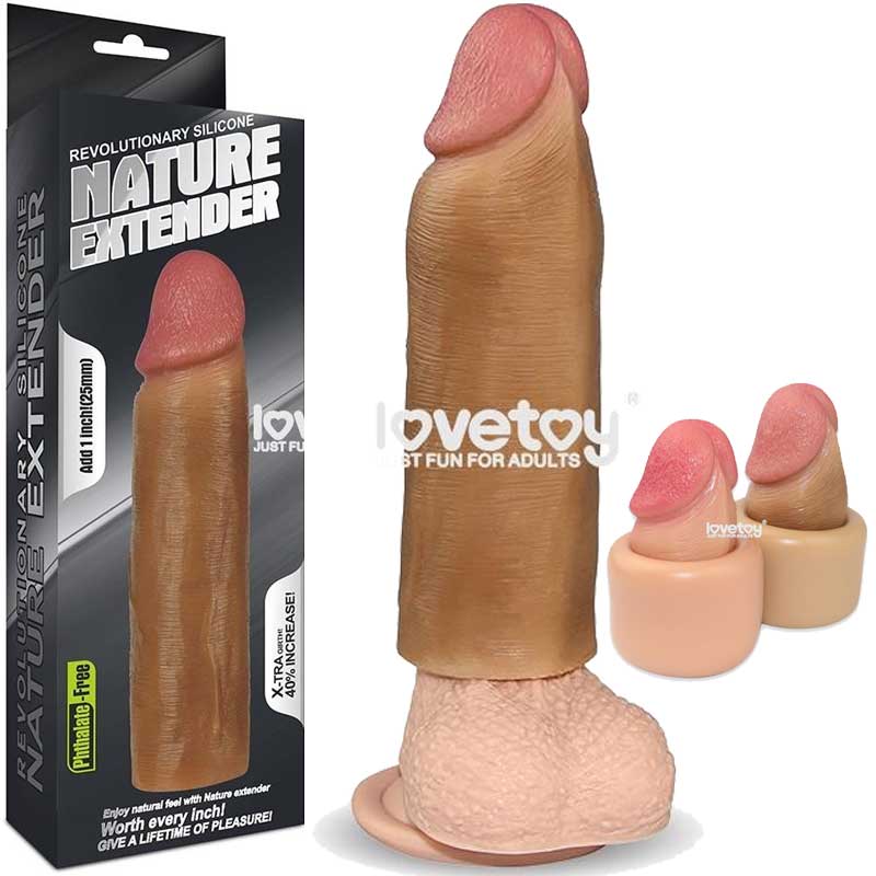 Nature Extender Ten Rengi Penisi 2.5 cm Daha Uzun %40 Daha Kalin Gsteren 16.5 cm Boyunda Realistik Et Dokulu Penis Kilifi L-LV4211B