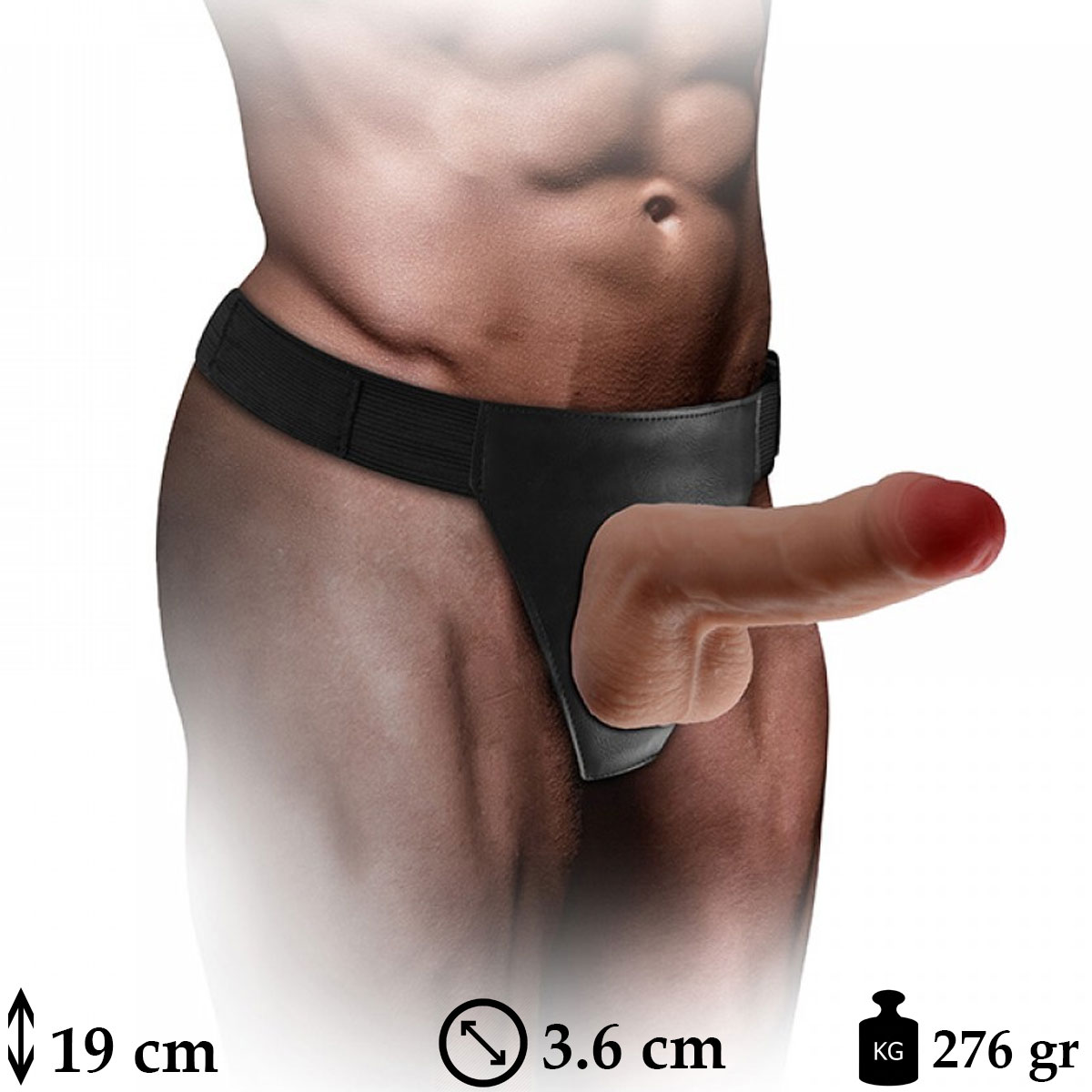 Xman Dildo 19 cm Boy 3.6 cm Çap Bükülebilir Belden Bağlamalı Protez Penis C-YN7250
