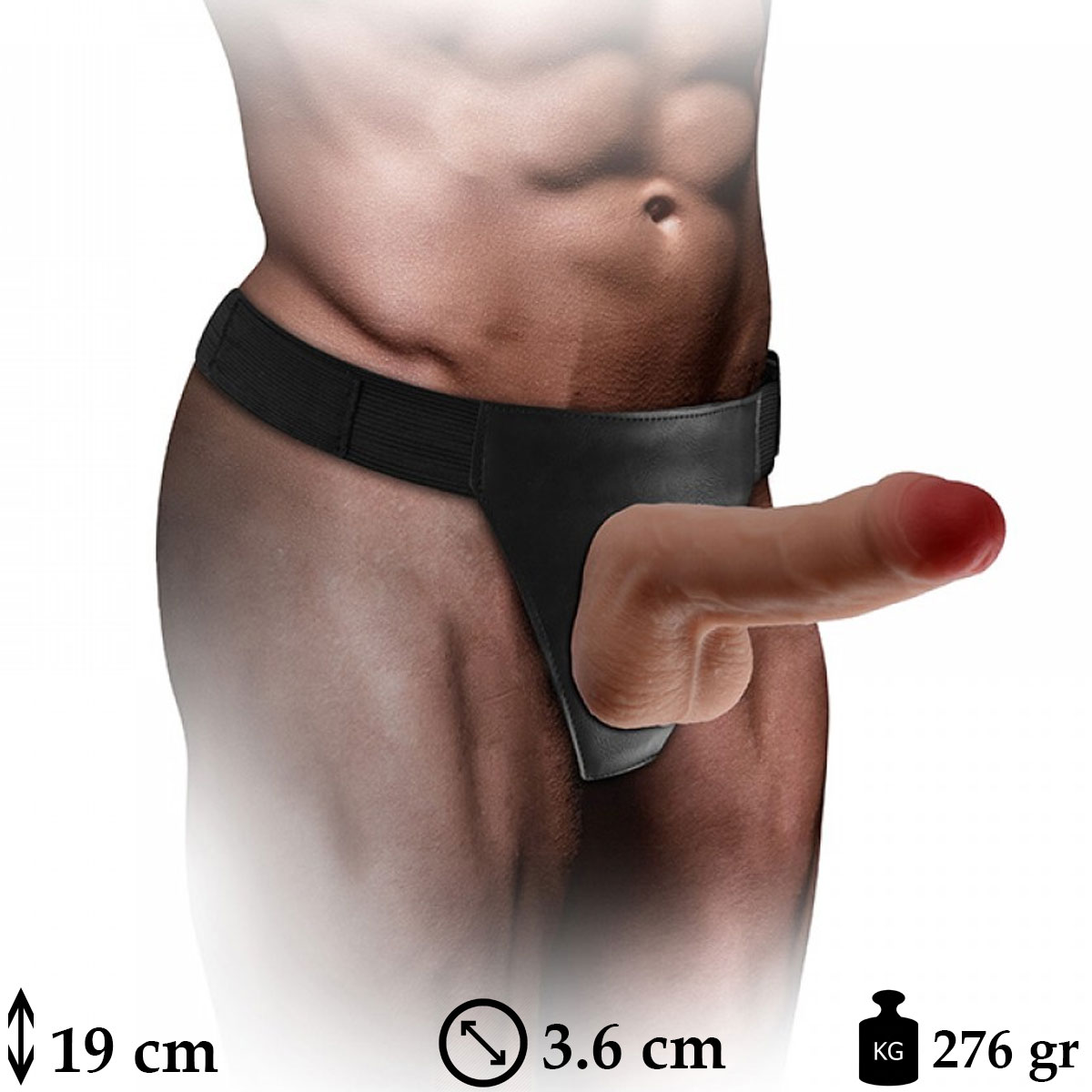 Xman Dildo 19 cm Boy 3.6 cm ap Bklebilir Belden Balamal Protez Penis C-YN7250