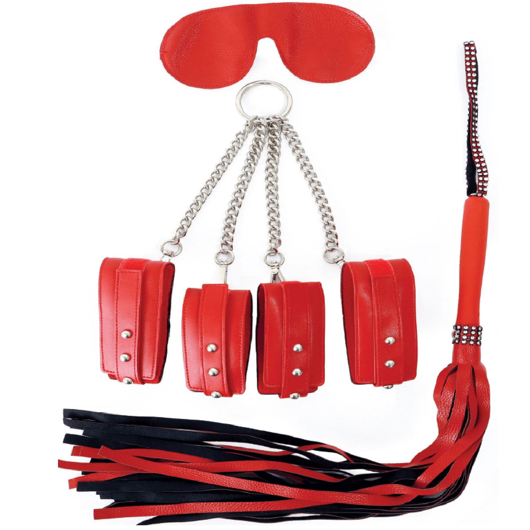 BDSM Kirmizi Deri Fetis Fantezi Seks Seti Model 02