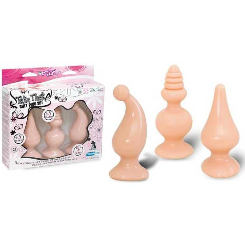 TAKE THAT 3 L TEN RENGINDE REALISTIK DOKULU ANAL AICI ANAL PLUG VIBRATR SET C-092