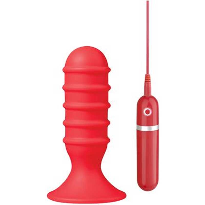 Vantuzlu Titresimli Kirmizi 10 cm Anal Vibratr C-1324